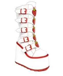 Y R U DUNE STRAWBERRY - WHITE/RED Platforms