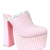 Y R U STARDUST CLOG - PINK GINGHAM Platforms