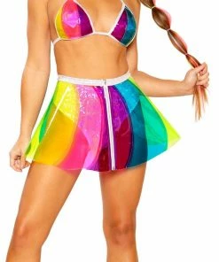 JValentine Beach Ball Rainbow Vinyl Pinwheel Skirt Sneakers