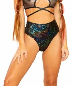 JValentine Black Broken Higher-Waist Bottoms