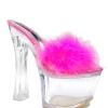 Ocho Toros Platforms CANDY FUR - HOT PINK/CLEAR