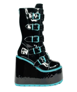 Y R U Platforms DUNE BUTTERFLY - BLACK TEAL