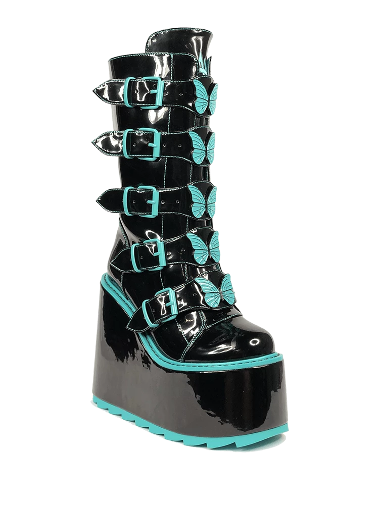 Y R U Platforms DUNE BUTTERFLY - BLACK TEAL 3 Y R U Platforms DUNE BUTTERFLY - BLACK TEAL