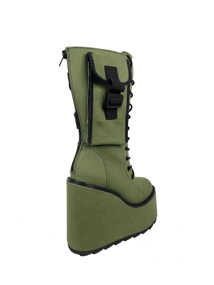 Y R U DUNE DESERT - OLIVE/BLACK Platforms 8 Y R U DUNE DESERT - OLIVE/BLACK Platforms