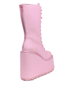 Y R U Platforms DUNE LACE UP - BABY PINK
