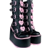 Y R U DUNE HEART - BLACK/PINK Platforms