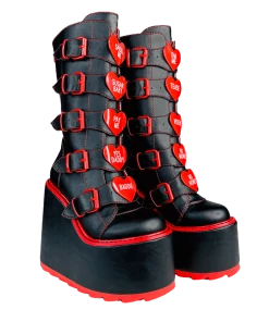 Y R U Platforms DUNE HEART - BLACK/RED