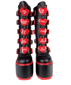 Y R U Platforms DUNE HEART - BLACK/RED