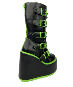 Y R U DUNE W33D- BLACK/GREEN Platforms
