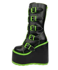 Y R U DUNE W33D- BLACK/GREEN Platforms