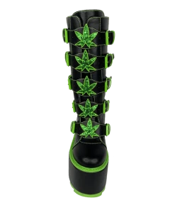 Y R U DUNE W33D- BLACK/GREEN Platforms