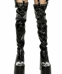 FAN ALL FLAMES Platforms HEATHEN THIGH HIGH BOOT