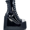 FAN ALL FLAMES Platforms HEAVY METAL BOOT - BLACK