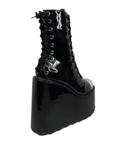 FAN ALL FLAMES Platforms HEAVY METAL BOOT - BLACK