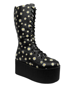 Y R U KAOS HI - BLACK DAISY Platforms