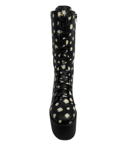 Y R U KAOS HI - BLACK DAISY Platforms