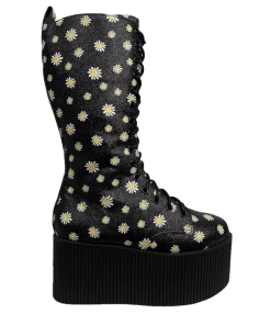 Y R U KAOS HI - BLACK DAISY Platforms