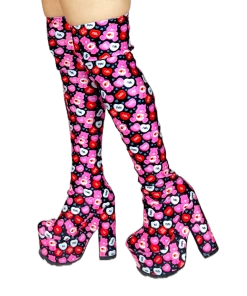 CARE BEARS BY YRU LABYRINTH CARE BEARS VALENTINE - BLACK/PINK Platforms