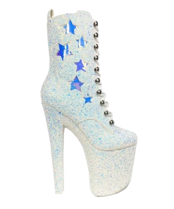XTRA Platforms MYA STAR - WHITE GLITTER