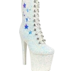 XTRA Platforms MYA STAR - WHITE GLITTER