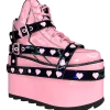 Y R U QOZMO BNDG HEART - PINK HOLOGRAM/BLACK Platforms