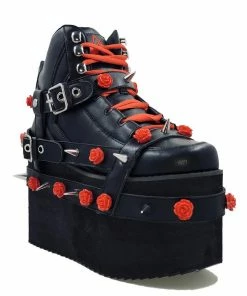 Y R U QOZMO BNDG ROSE - BLACK/RED Platforms
