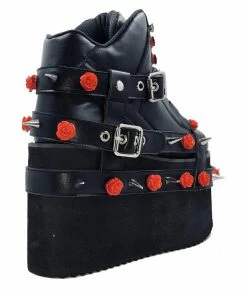 Y R U QOZMO BNDG ROSE - BLACK/RED Platforms