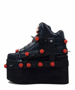 Y R U QOZMO BNDG ROSE - BLACK/RED Platforms