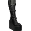 FAN ALL FLAMES STOMP O-RING BOOT - BLACK Platforms