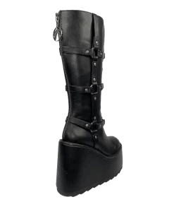 FAN ALL FLAMES STOMP O-RING BOOT - BLACK Platforms