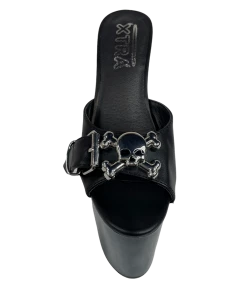 XTRA SUGAR SKULL - BLACK/SILVER Platforms