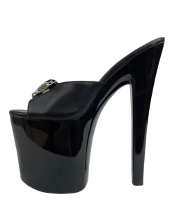 XTRA SUGAR SKULL - BLACK/SILVER Platforms