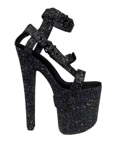 XTRA Platforms X - BLACK GLITTER